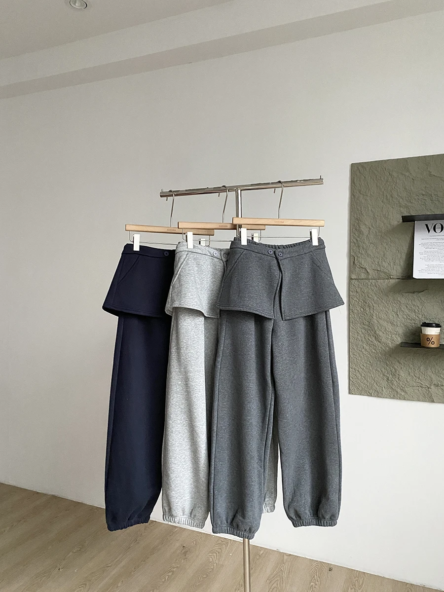 

Женские повседневные брюки с высокой талией на флисовой подкладке, универсальные, осенне-зимние, в корейском стиле, новинка