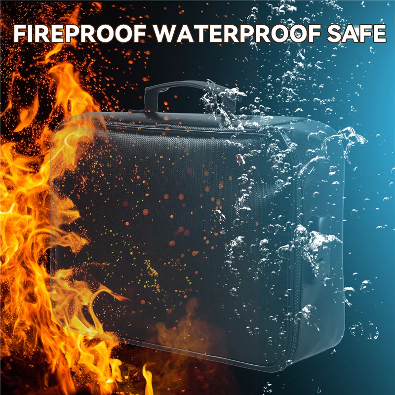 

ABWR-Огнестойкая сумка для документов с замком, огнестойкий и водонепроницаемый сейф для дома и офиса, путешествий, портативная ручка для хранения файлов