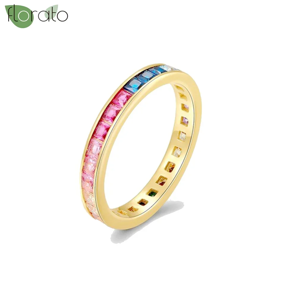 Women's Gold Plated Colorful Zircon Luxury Engagement Ring, Gift