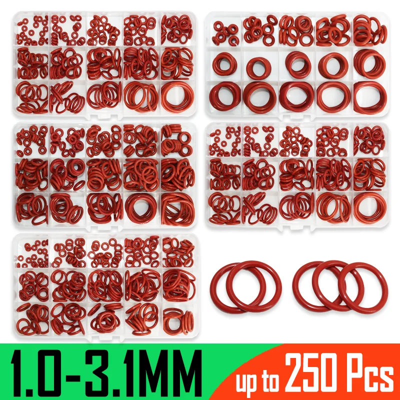 Silicone Red O Ring VMQ ORing Food Grade Sealing Washer Oil Resistant High Temperature Car Automotive Conditioner Plumbing Gaske