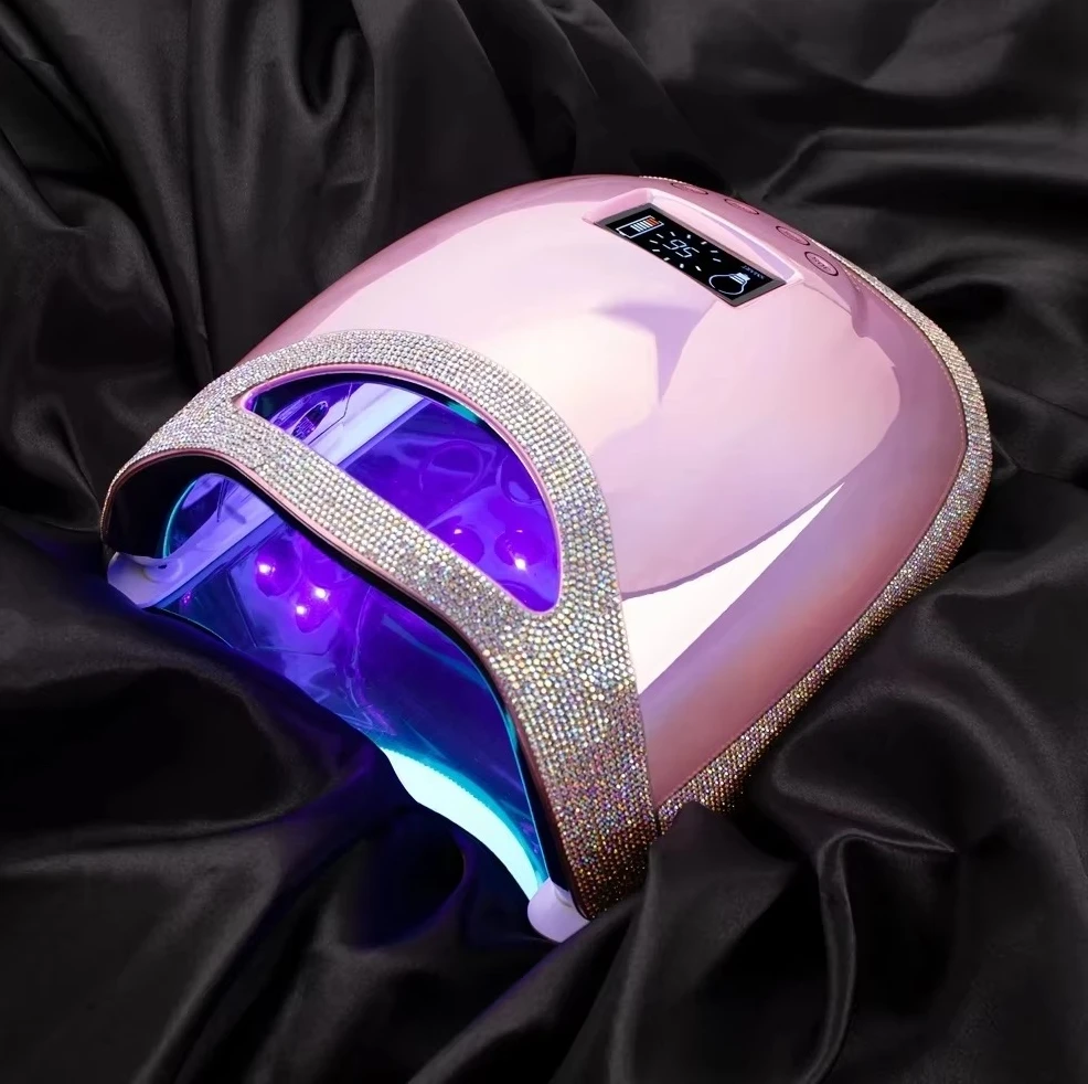 

Electroplated gradient color rechargeable lamp Wireless gel polishing drying nail polishing machine with handle UV LED nail lamp