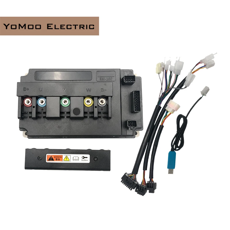 VOTOL DC 100A 2KW-3KW EM100 48V-72V Motor Controller With DKD Display And T08 Throttle For Electric Scooter Motorcycles Kits