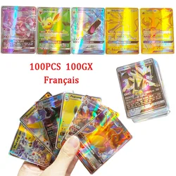 Nuovo 2024 100pcs Pokemon Full Flash Card EX Vstar V French Shiny Card TAG giochi di squadra Trading Battle carte da collezione giocattoli regali