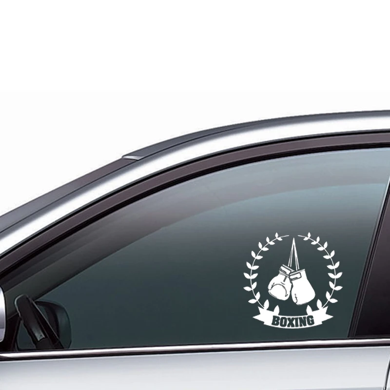 

Black white Sticker Boxing Gloves Motorcycle Reflective Vinyl new Sticker Decal Car Bumper Fuel Tank Window Rear Decal 15x14.6cm