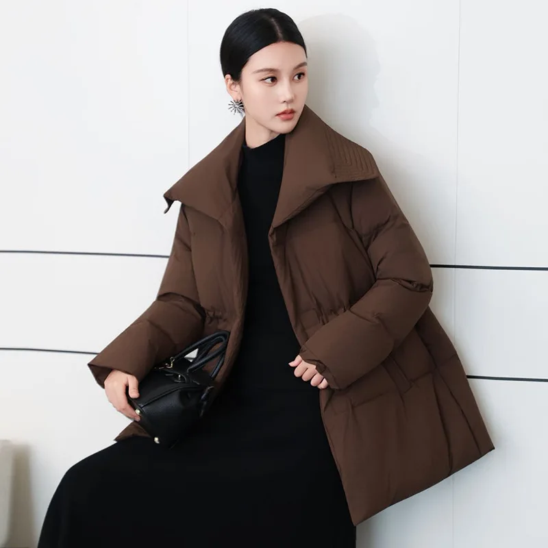 Winter European Women's Down Jacket Slim Fit Lapel Jacket
