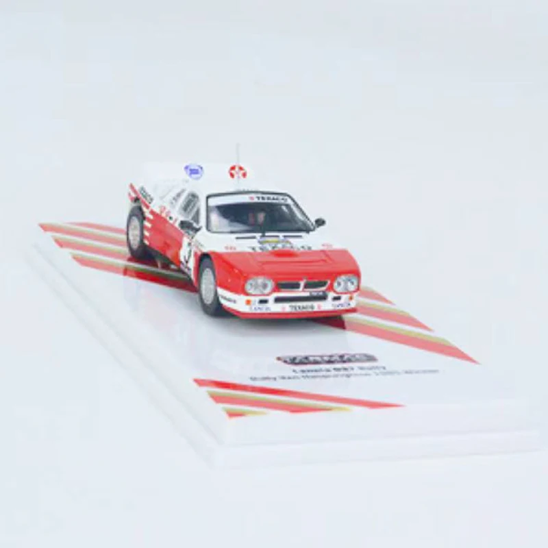 Tarmac Works Rally Van Haspengouw 1985 Vencedor com abertura do capot traseiro, veículo de liga do motor pintado, 1:64 Model Car 037