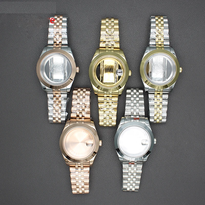 

36mm/40mm Watch Case Bracelet Set Sapphire Crystal Glass For Seiko NH35 NH34 NH36 NH38 Miyota 8215 Movement 28.5mm Dial Hot Sale