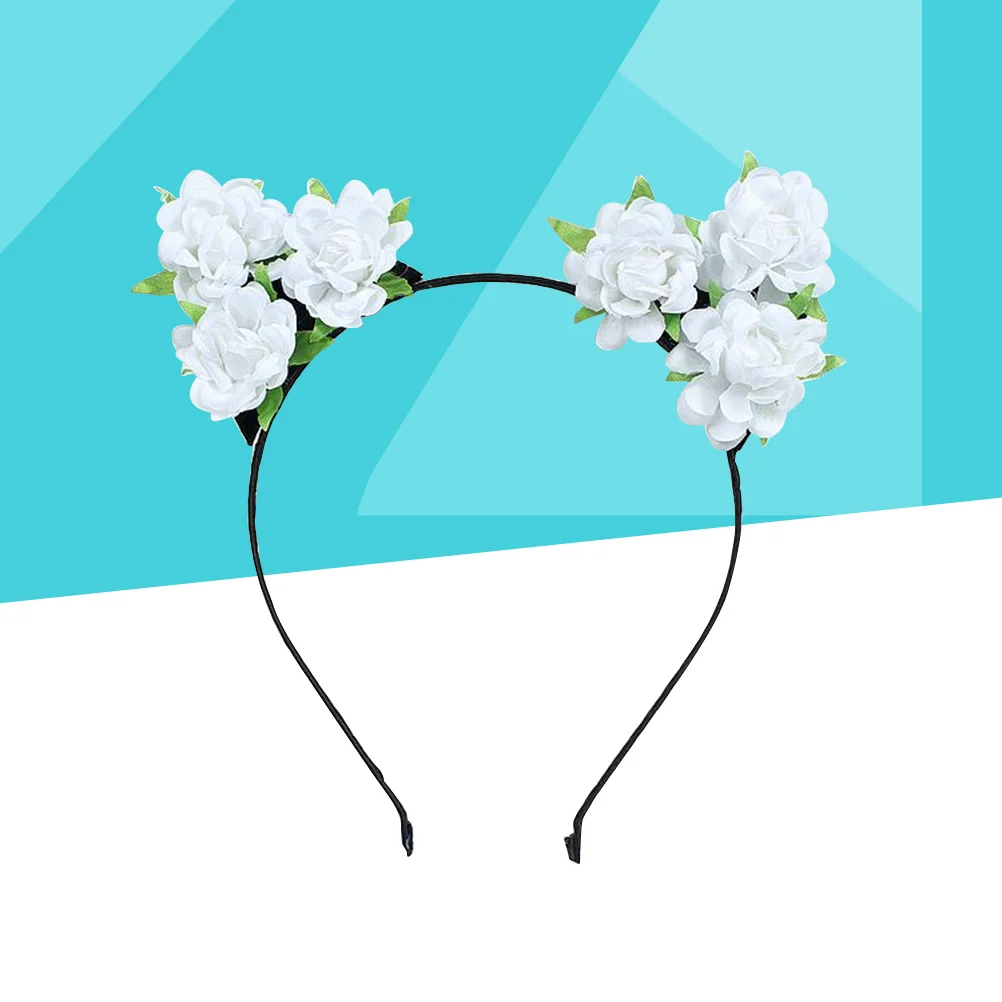 

Hair Hoop Flower Headband Cat Ears Hairband Cosplay The Flowers Parent-child Party