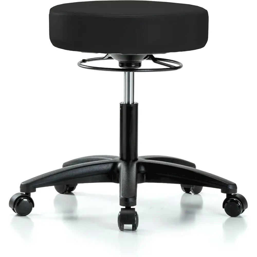 360° Adjustable Swivel Stool, Desk Height 18-23, Black Fabric
