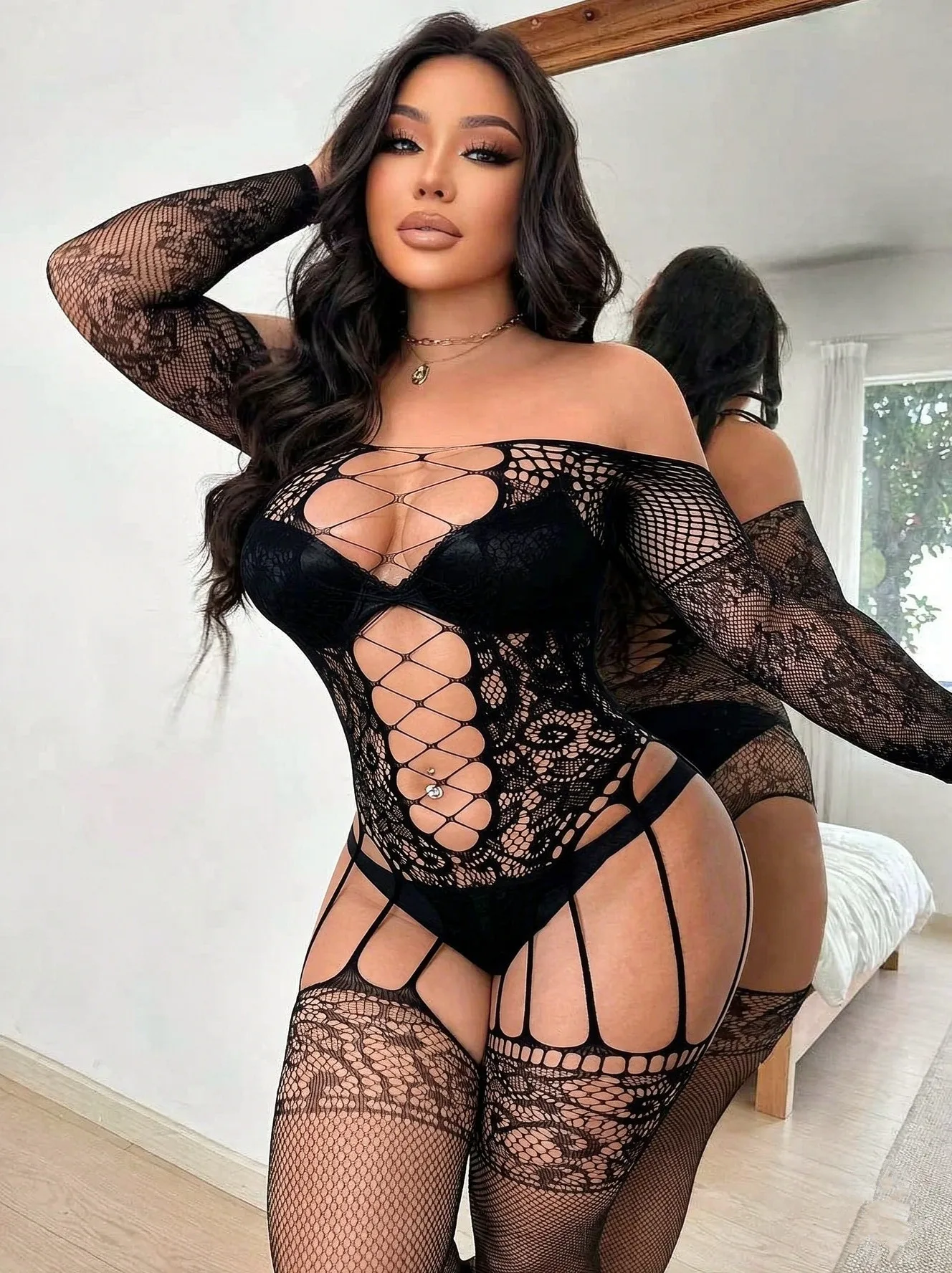Calze a rete che coprono tutto - Bodystocking Fishnet recensione e prezzo