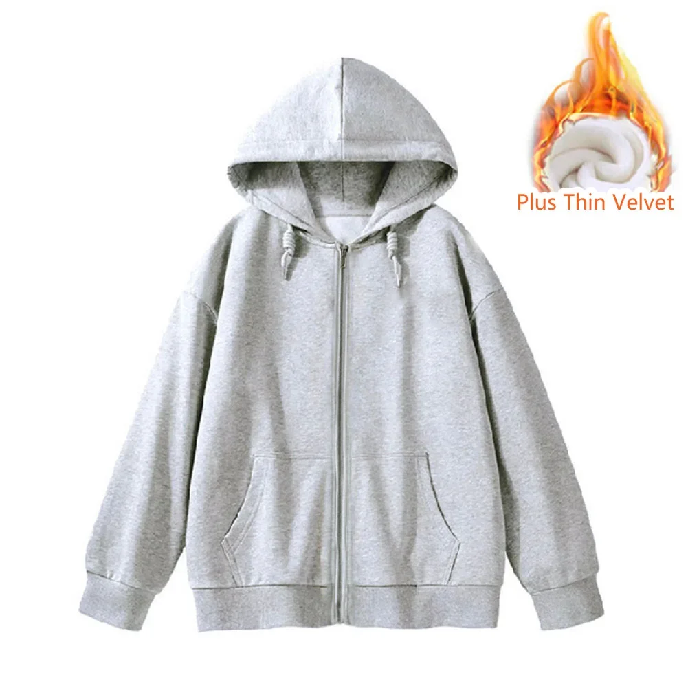 

Women Autumn Winter Plus Thin Velvet Loose Hoodies Lazy Leisure Style Streetwear