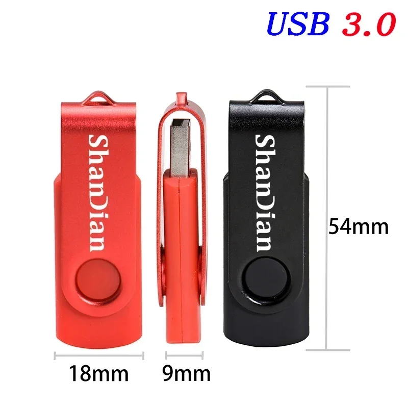 10PCS/LOT Metal 3.0 USB Flash Drive 64GB 128GB Pen Drive 16GB Pendrive Disk Free Chain USB Stick 128MB 4GB 8G Memory Flash Disk