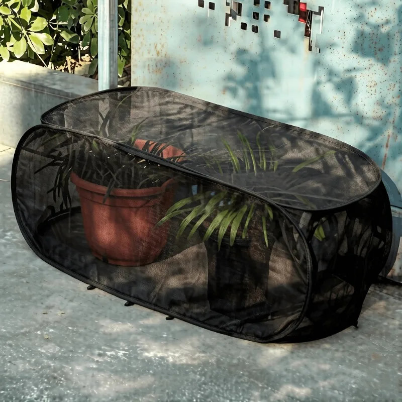 1 set foldable plant protection cover, equipped with 8 ground nails, to protect plants from animal insect damage.
