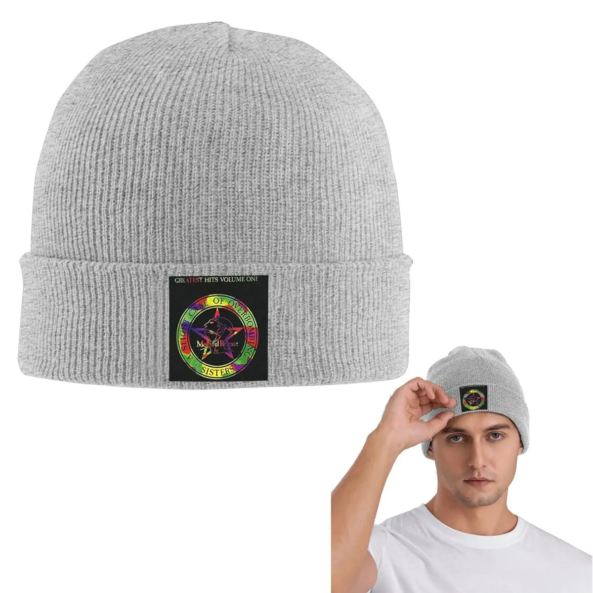 

1984 The Sisters Of Mercy Warm Knitted Cap Fashion Bonnet Hat Autumn Winter Outdoor Beanies Hats for Unisex Adult