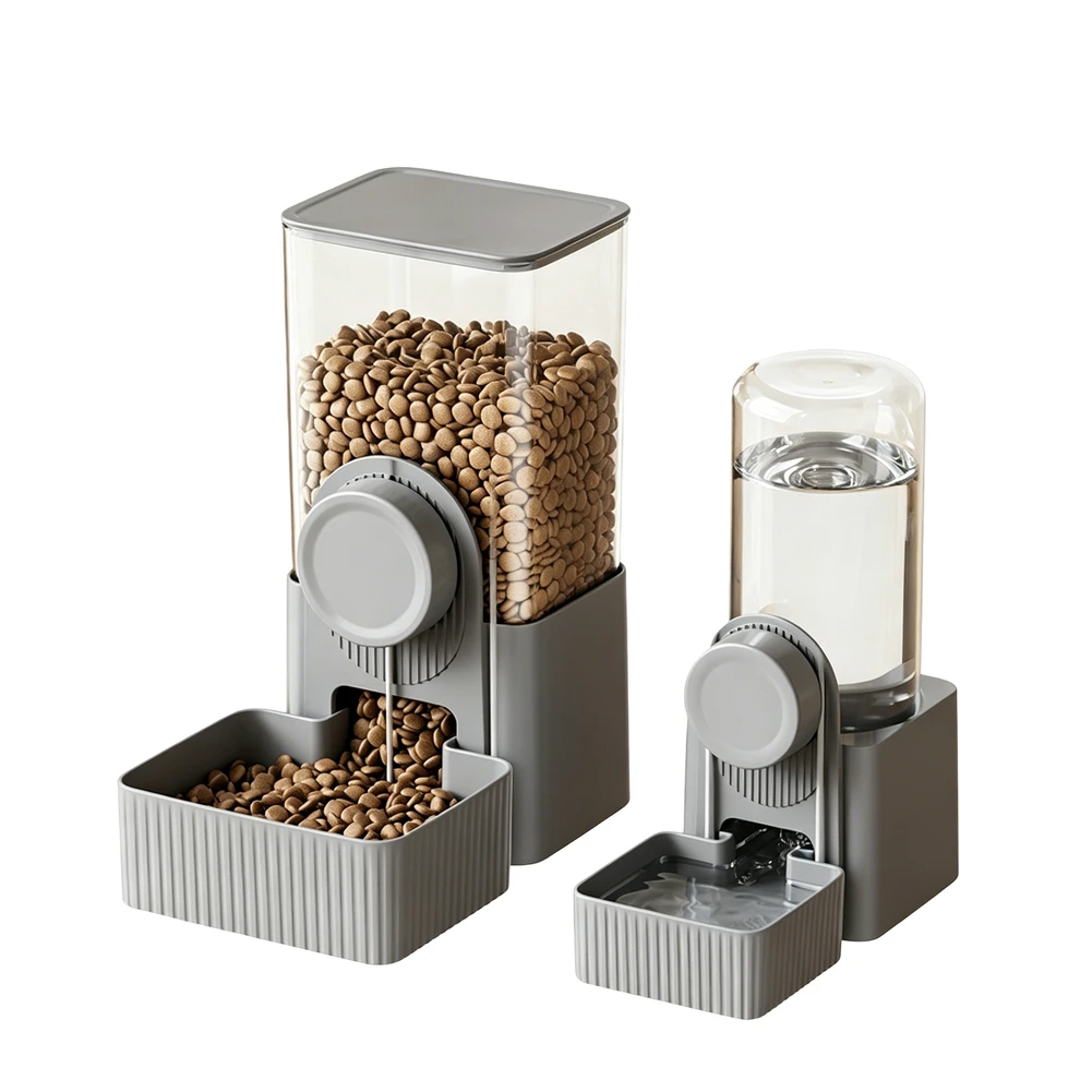 For small Animal Feeding Solution with Hanging Automatic Feeder and Integrated Water Bottle for Consistent Nutrition
