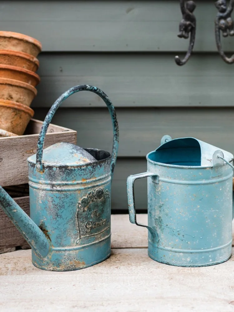Flower Pot Water Bottle Gardening Tin Retro Nostalgic Decorative Ornament Flower Pots Garden Planting