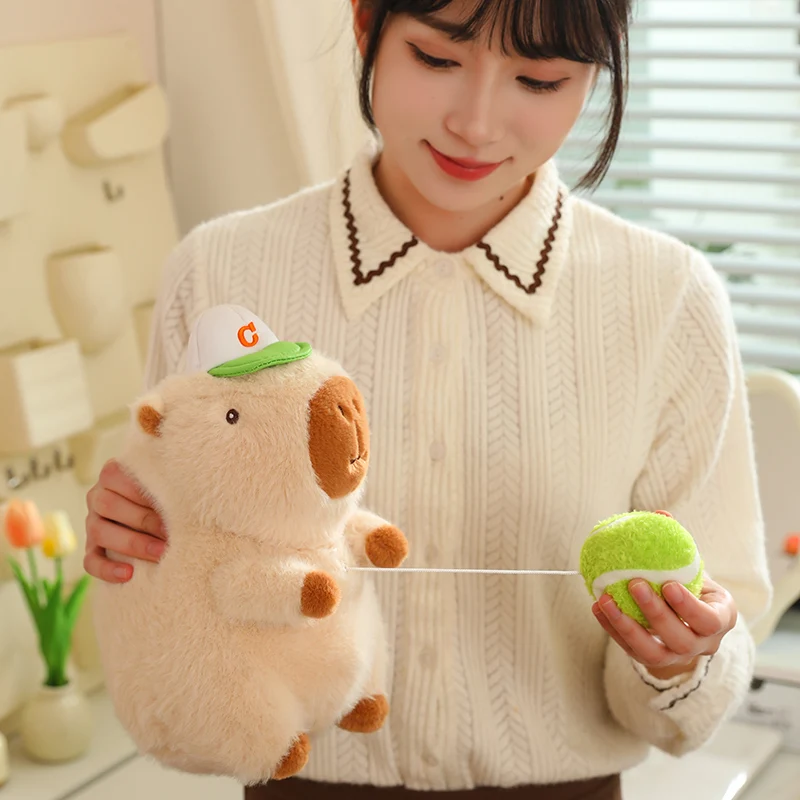 Kawaii Stuffed Animals Fluffy Capybara With Backpack Tortoise Slap Bracelet Capybara Plush Toy keychain Birthday Gift