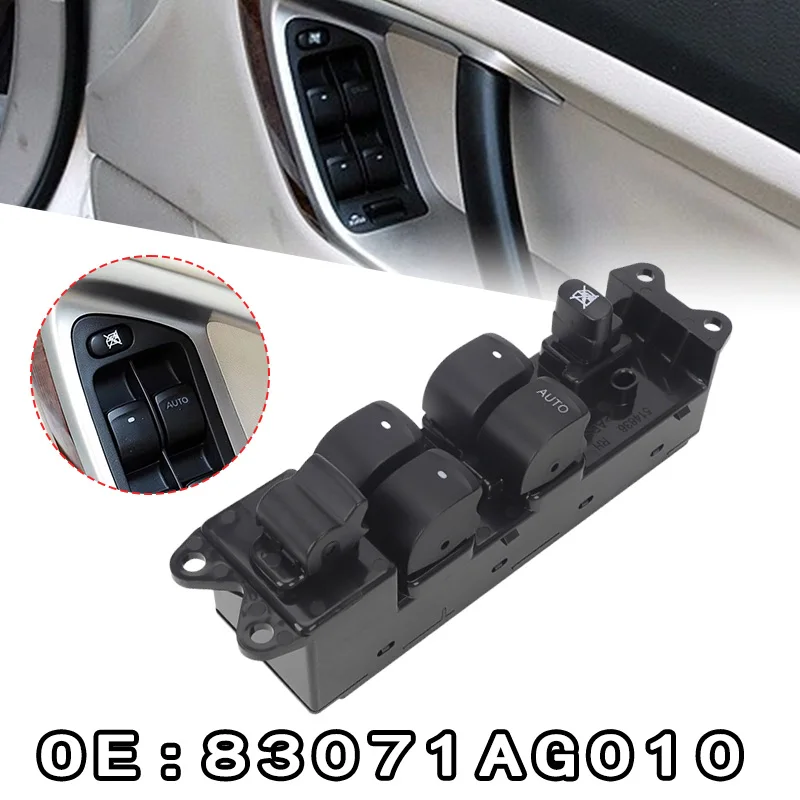 

83071AG010 Master Power Window Switch Driver Side For Subaru Liberty/Outback 2004 2005 2006 2007 2008 Black Replacement Part