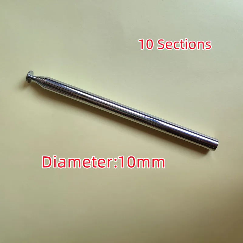 New arrival 10mm 3.5mm Antenas 10 Sections Telescopic Stainless Steel AM FM Radio Universal Metal Antenna Spare Parts