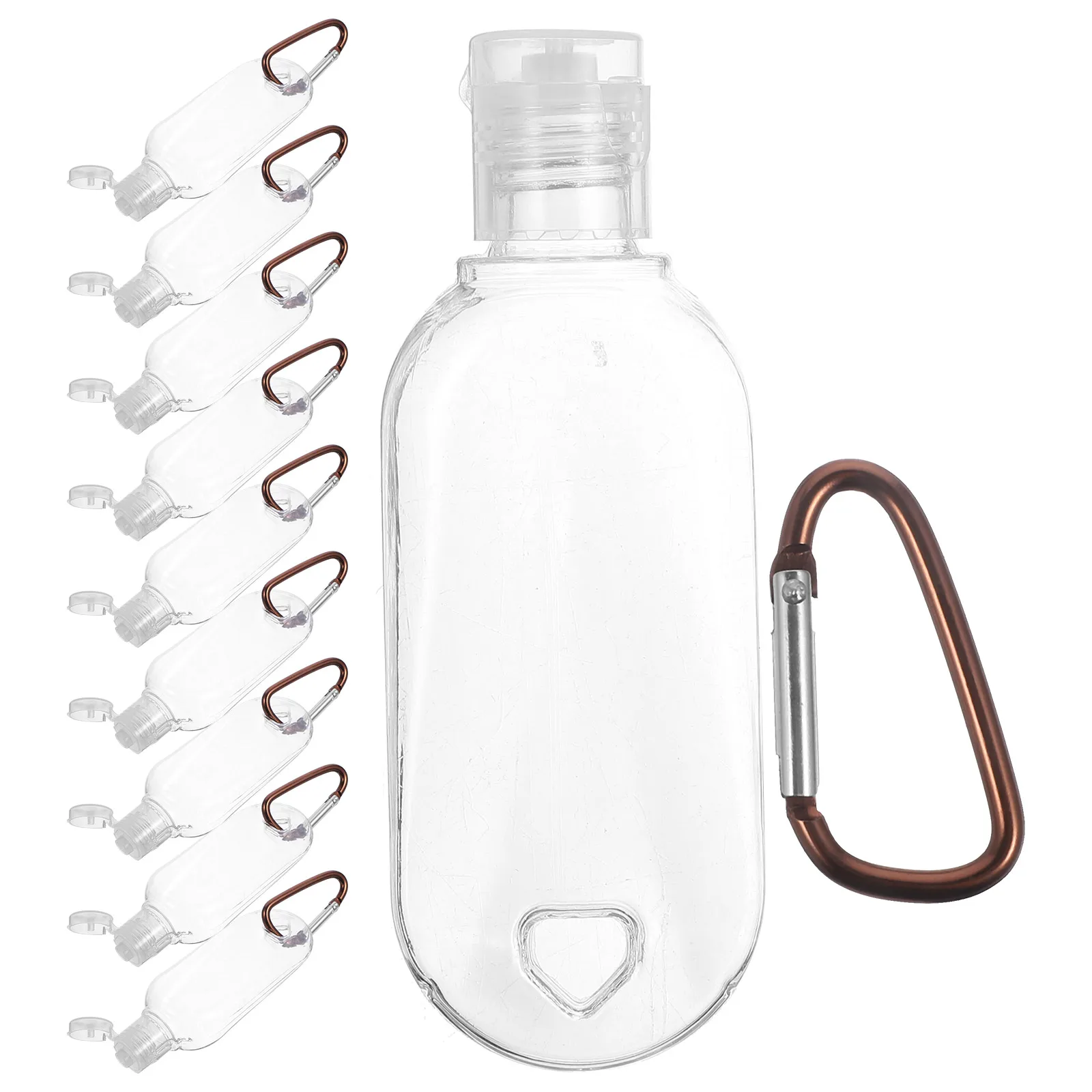 

10 Pieces 30ml PET Hand Bottles Refillable Travel Toiletry Containers Hanging Design Gym Bag Purse Backpack Portable