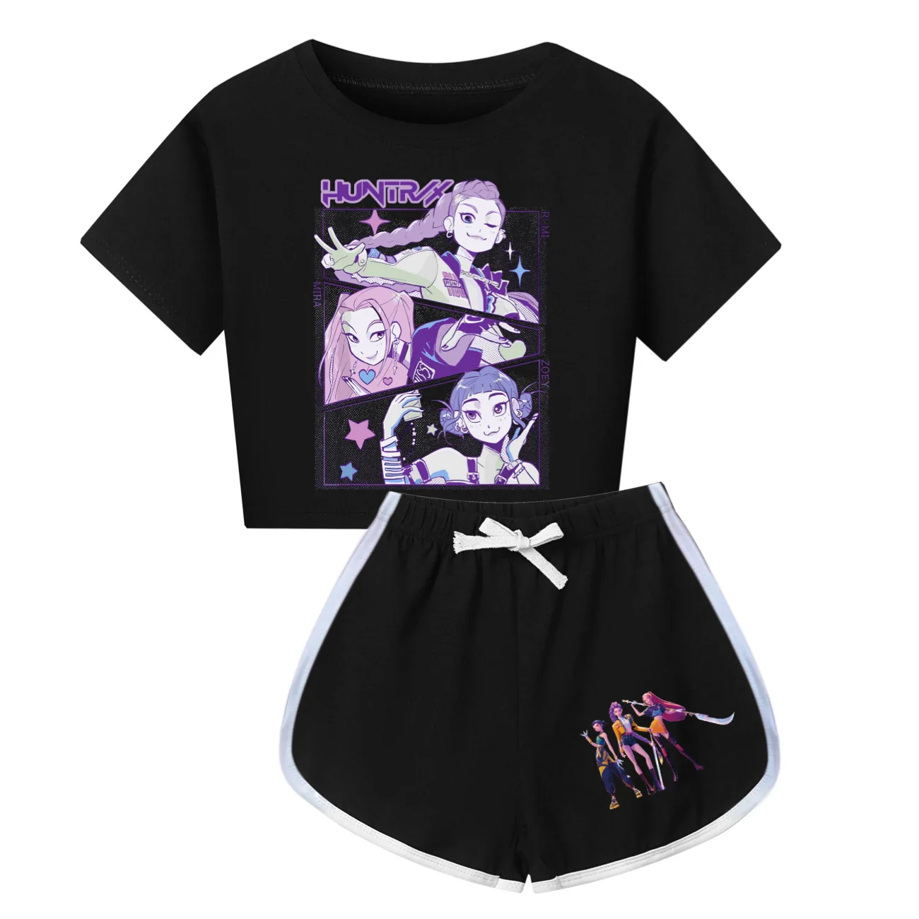 Zomer Kids KPop Demon Hunters Huntrix Pak Peuter Meisjes Sets Top + shorts 2 stuks Sets Sport Pak Baby sets Jongens Kleding Pyjama