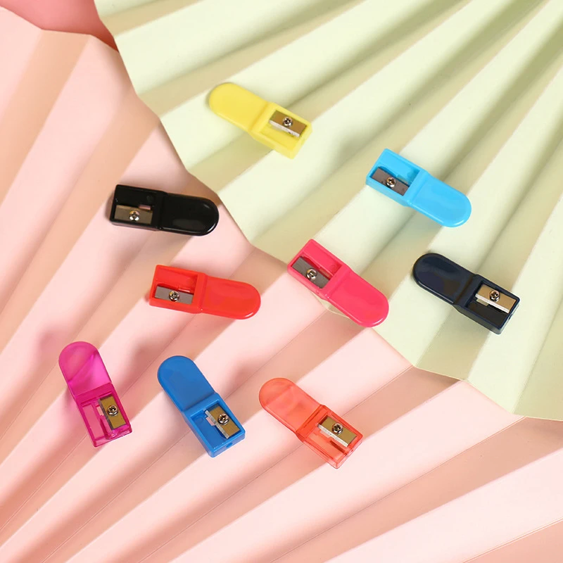 ●10PCS Portable Mechanical Pencil Lead 2.0 Refill Grinder Mini Jelly Color Plastic Pencil Sharpener For Children School Supplies