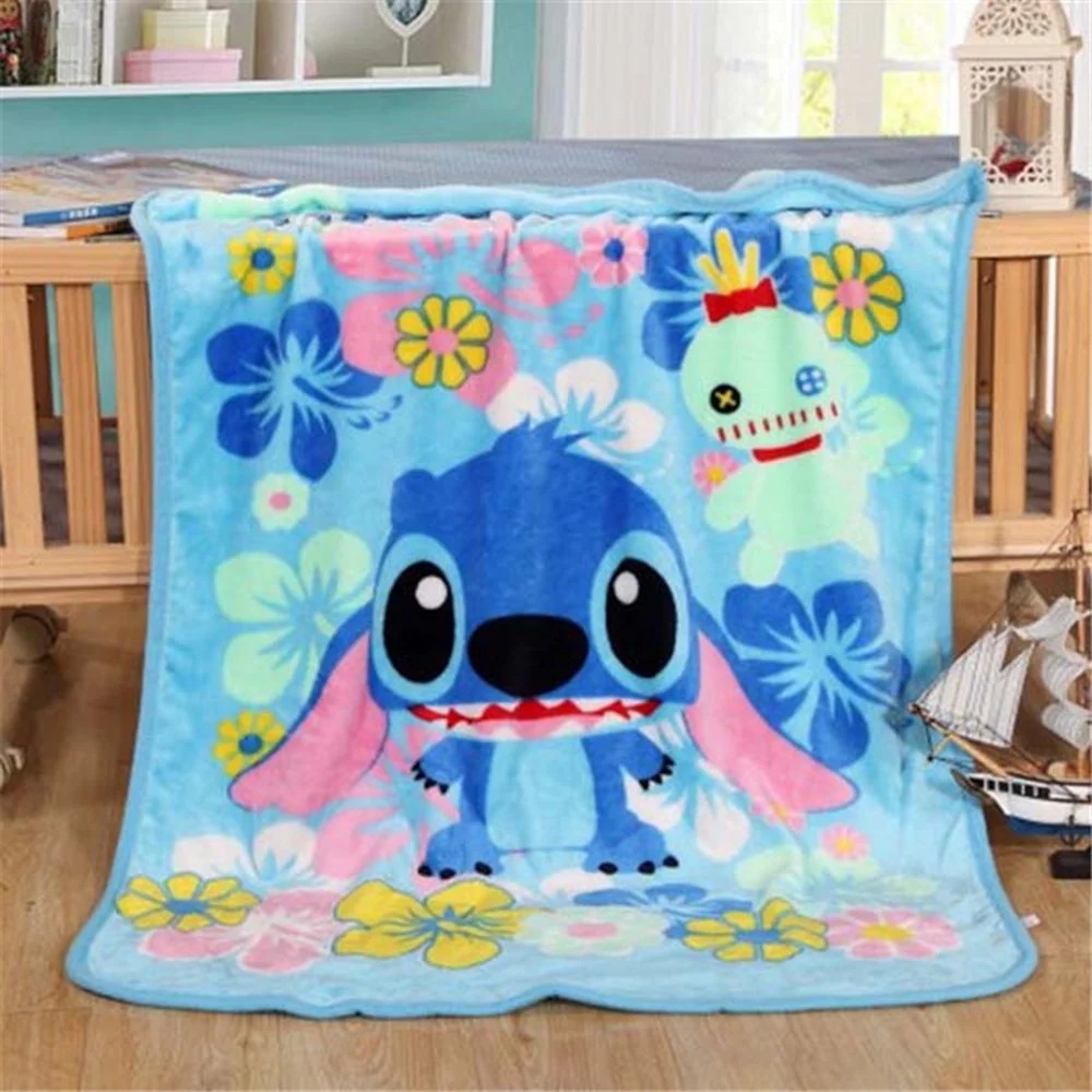 Disney Mickey Mouse Stitch Cars Princess Thin Throw Blanket for Baby Boys Girls Gift on Plane 70x100cm 100X140cm 150x200cm