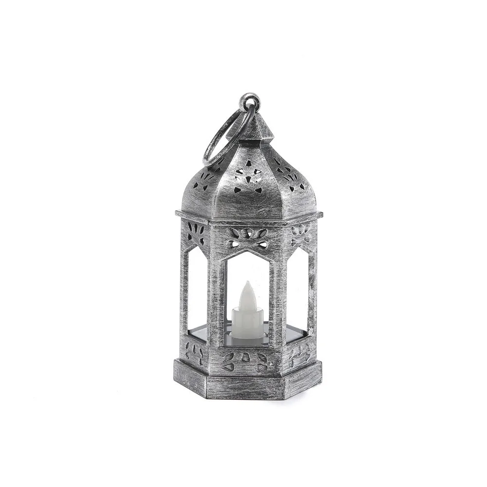 

Waterproof Electronic Candlestick Moisture-proof Easy Hanging Hexagonal Wind Lamp Decorative Nordic Candle Holder Living Room