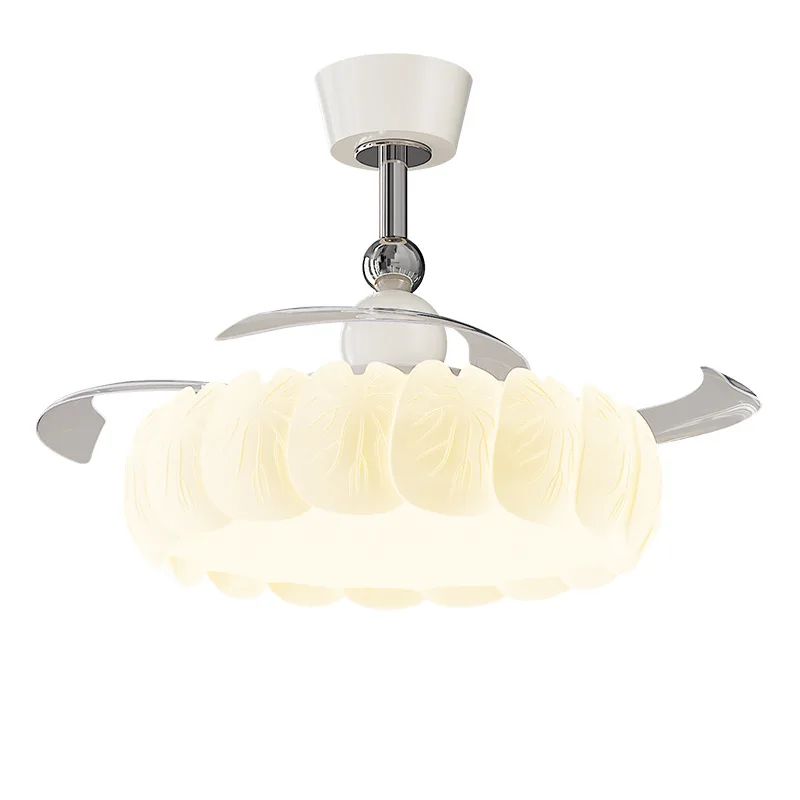 

French Cream Wind Bedroom Invisible Fan Light Medium Ancient Restaurant Fan Light Full Spectrum Eye Protection Ceiling