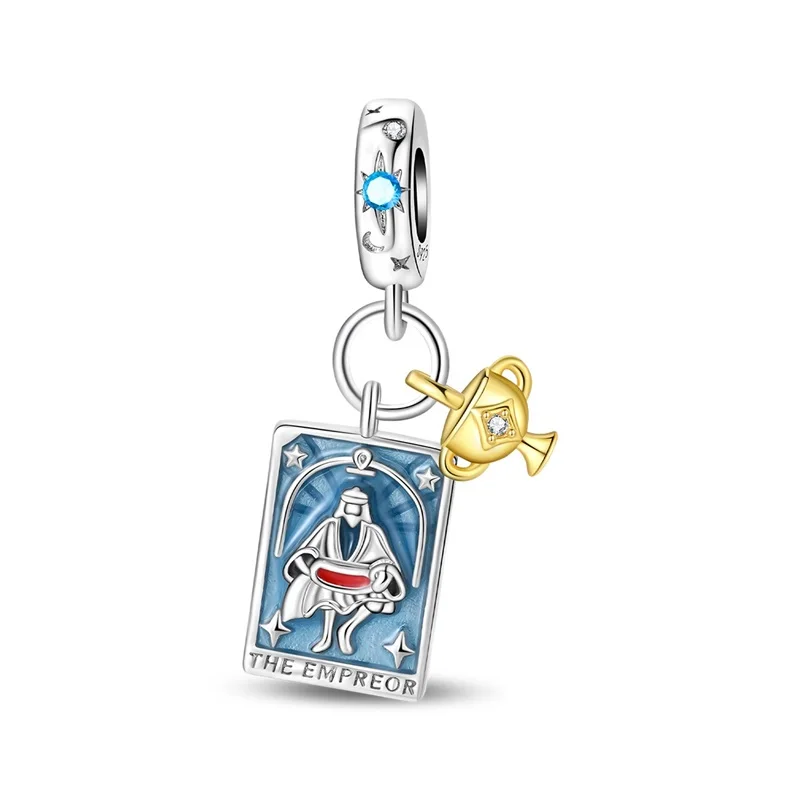 

Hot Sales 925 Sterling Silver Star Moon Sun Magic Tarot Cards Charms Pendants Fit Original Bracelet DIY Birthday Jewelry Gifts