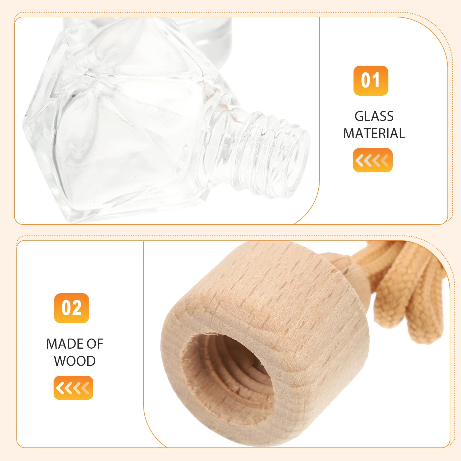 Diffuseur de parfum de voiture, bouteilles en verre, aromathérapie Portable, bouteille de parfum polyvalente, rechargeable, Compact, 9 pièces