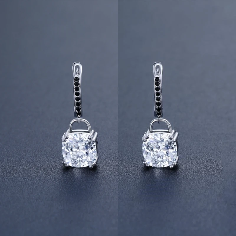 Black Awn 2026 New Hoop Earrings for Women Classic Silver Color Trendy Spinel Engagement Jewelry I323