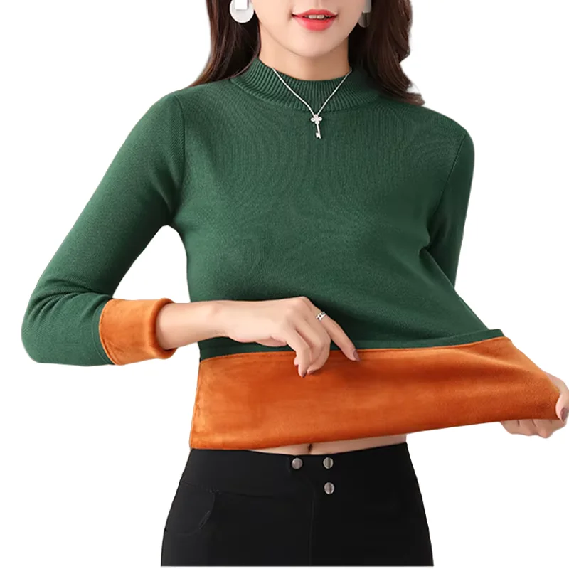 Casual Loose Women Sweaters Pullovers Fleece Warm Thick Elasticity Female Clothes Slim Jumper Autumn Winter Knitted Sweater