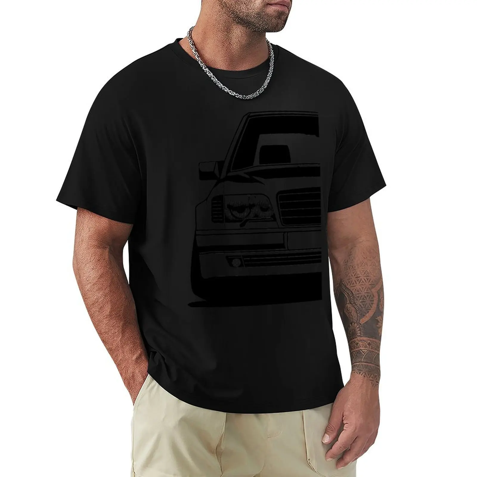 W124 T-Shirt Minimalist Plain Crew Neck T-Shirt