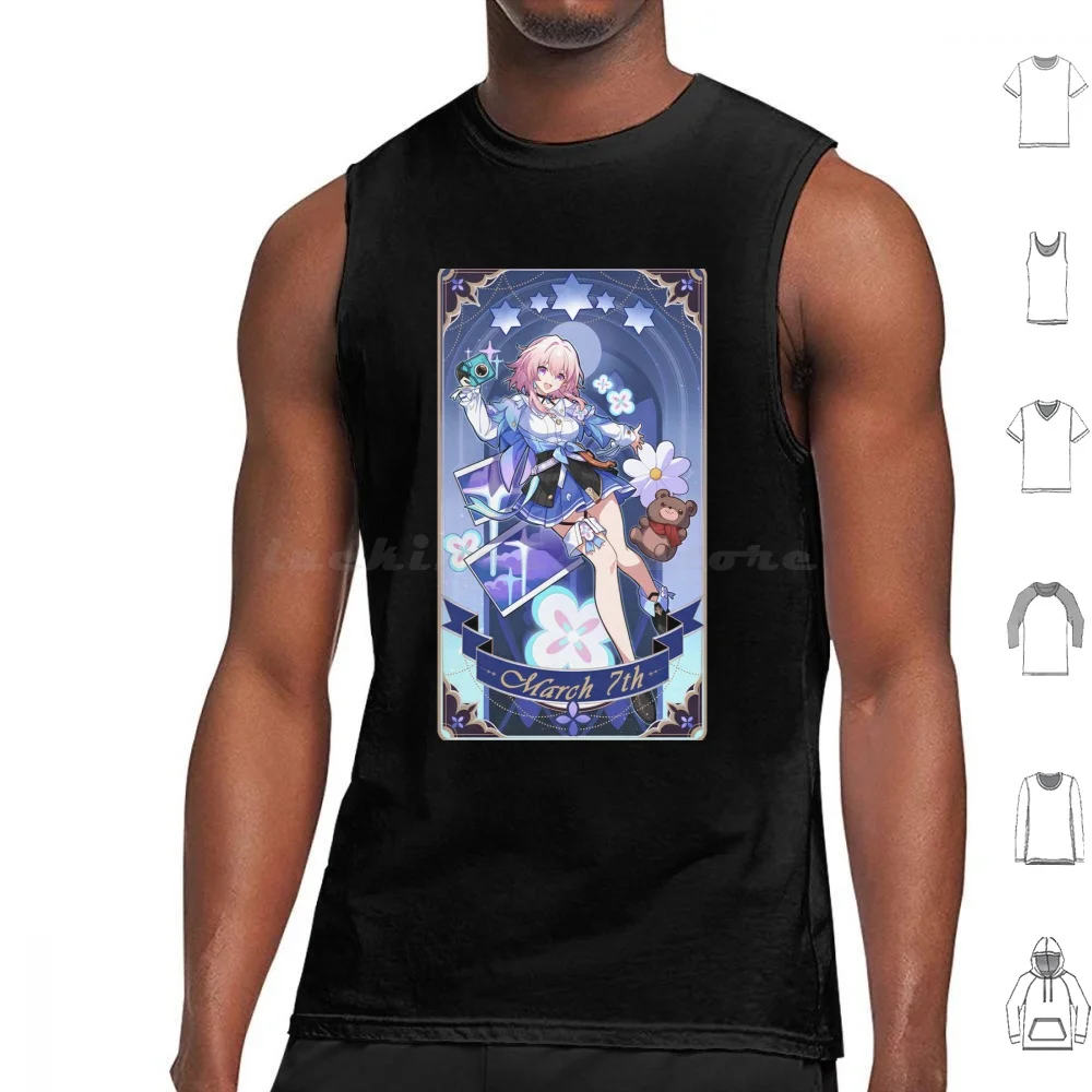 

Карточка 7 марта Revelation Honkai Star Rail Майки с принтом Хлопок 7 марта Honkai Honkai Star Rail Gacha Splash