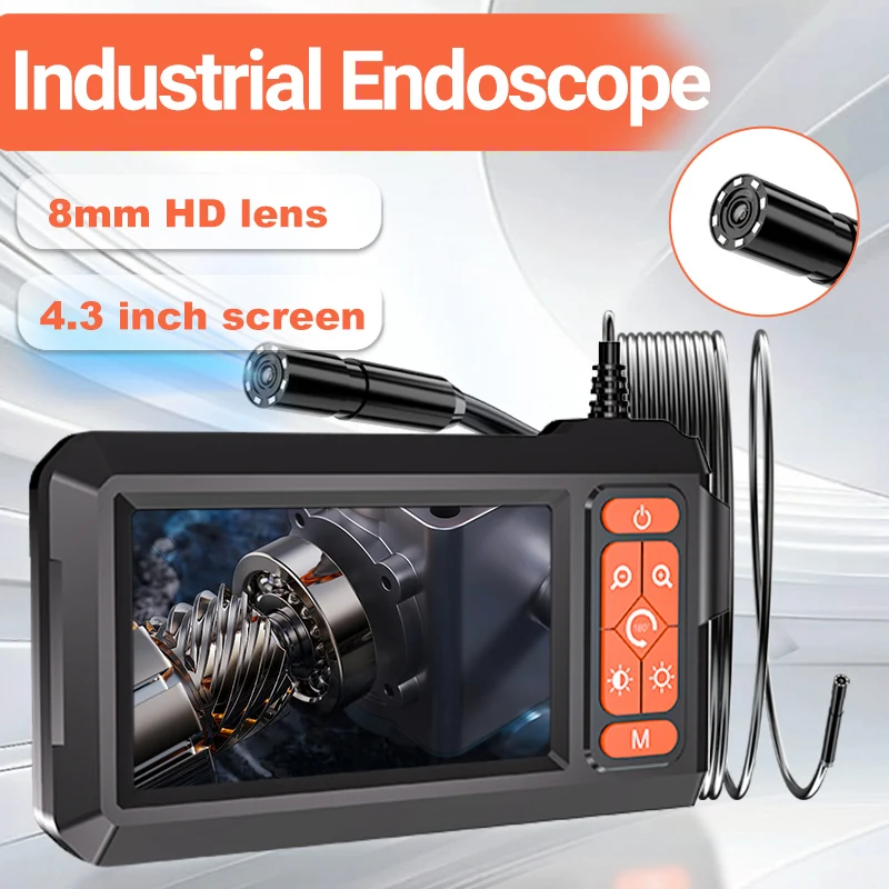 

Промышленная эндоскопическая камера 4,3-дюймовая инспекционная эндоскопическая камера 1080P HD бороскоп с 8 регулируемыми светодиодами для двигателя автомобиля
