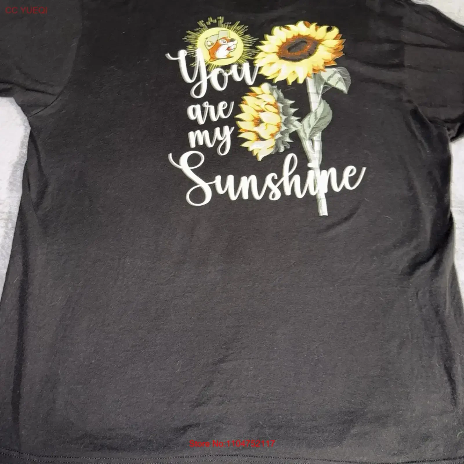 Camiseta Buc ee s Gas Station para mujer, talla XL, negra, You Are My Sunshine, estilo vintage, lavada, suave, a la moda, elegante, elástica