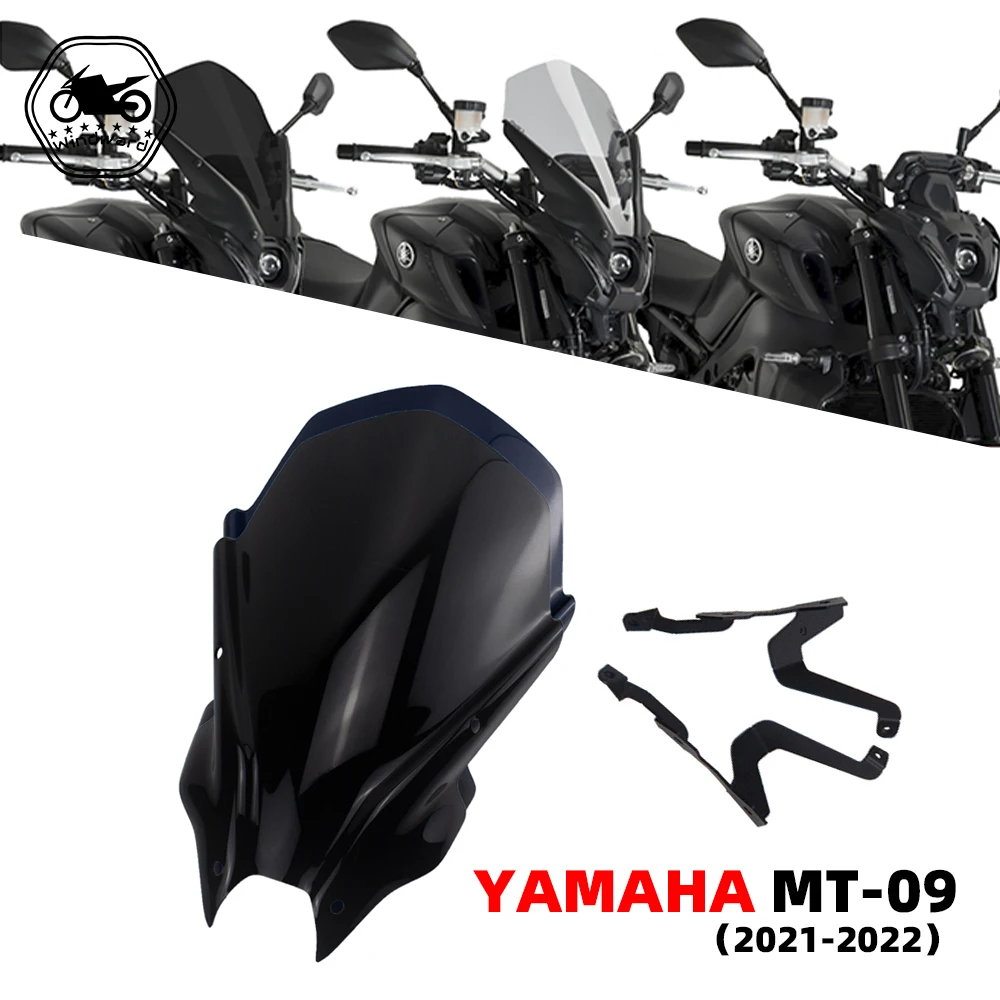 

Motorcycle Accessories Touring Sports Deflector WindScreen Windshield Visor Fit For YAMAHA MT09 21-22 MT-09 FZ09 FZ-09 2021 2022