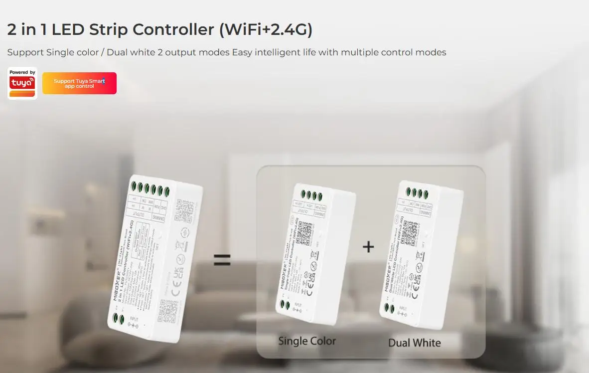 Miboxer WiFi+2.4G LED Controller Single Color Dual White RGB RGBW RGB+CCT SW2 SW5 WL5 Tuya Music APP Voice Control