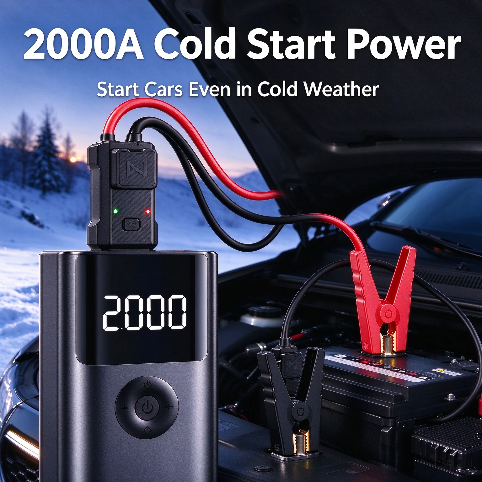 12v Car Starter Auto Portable Battery Charger Booster 2000A Power Bank for Car Air Compressor Pump for Tires Electric Devices