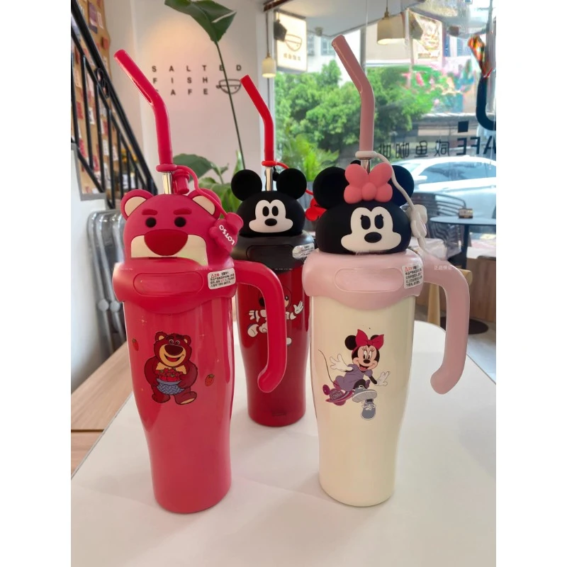 Large Capacity 316L Stainless Steel Girl Drinking Straw Cup Good-looking Thermos Cup Ice Cream Cup