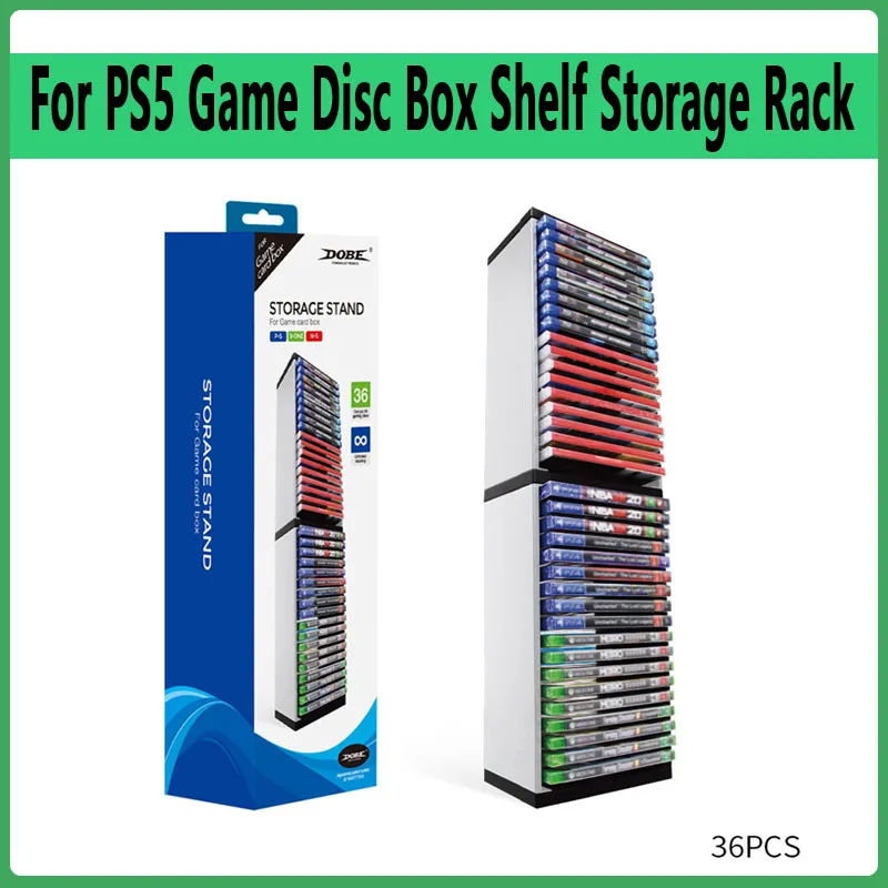 Soporte de caja de almacenamiento de doble capa para PS5, accesorio para consola de juegos PS4 Xbox One, puede almacenar 36 piezas