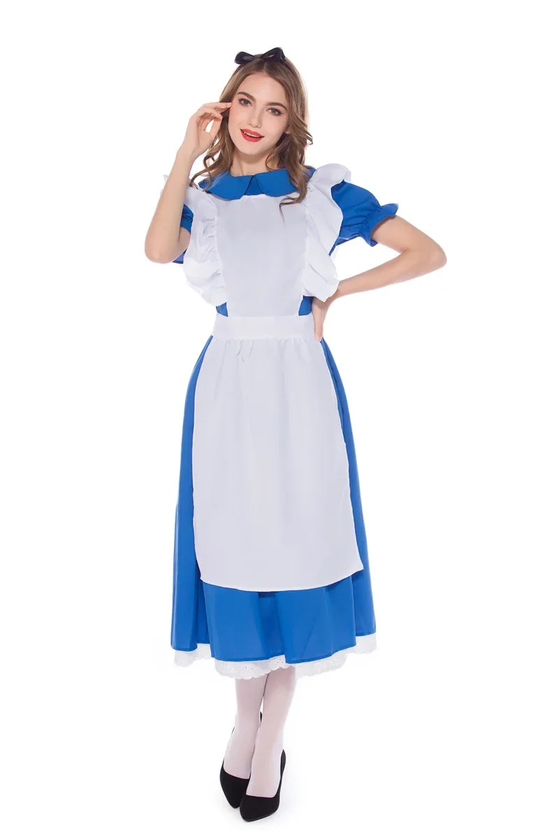 Halloween Purim Volwassen Anime Alice In Wonderland Avonturen Feest Verkleed Outfits Vrouwen Sissy Meid Lolita Cosplay Kostuumjurk