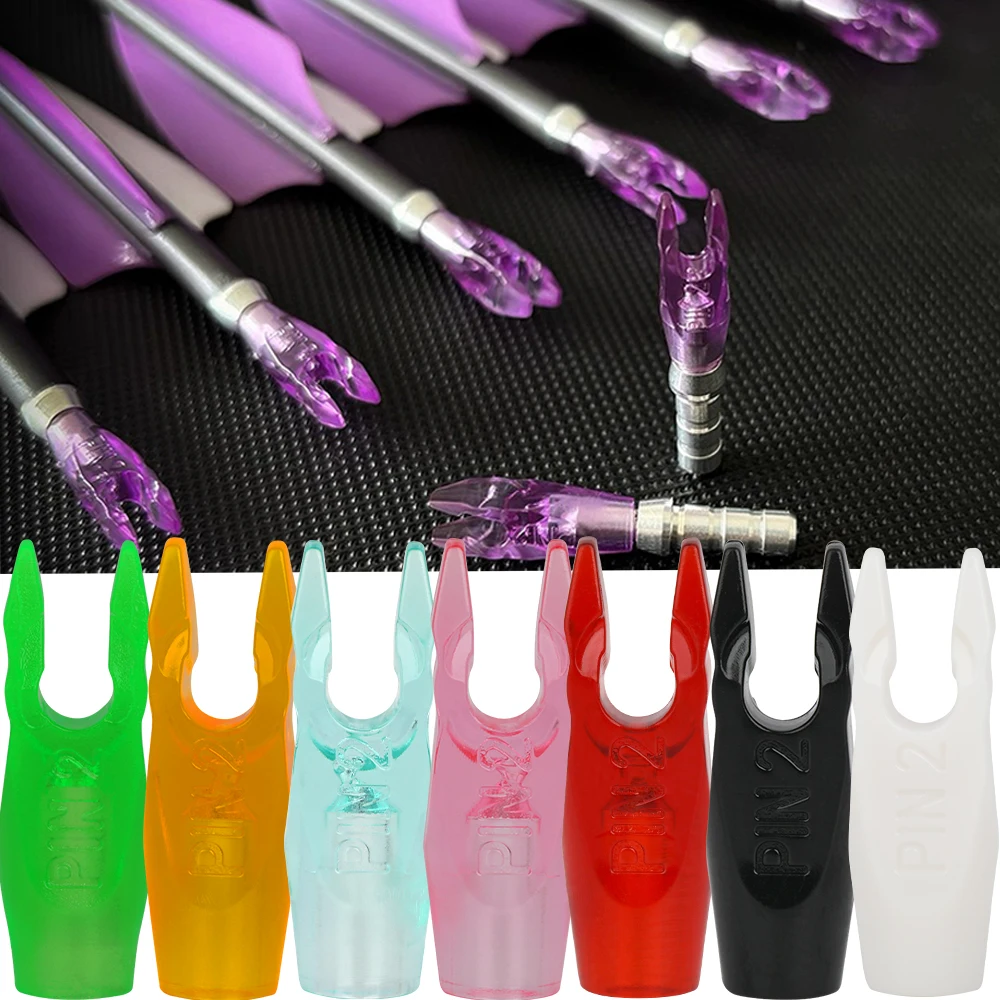 50 قطعة دبوس الرماية نوك 4.2 مللي متر/6.2 مللي متر مكافحة القتال السهم الذيل PIN2 السهم نوك عدم التماثل القوس السهم الهدف اطلاق النار هانت اكسسوارات #1