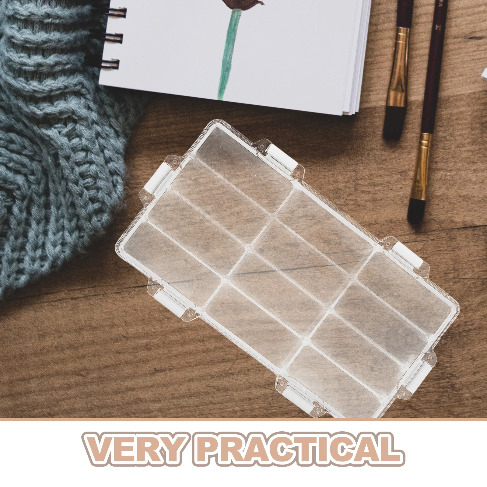 صندوق لوحة ألوان مائية فارغ مكون من 12 حجرة لوحة ألوان مائية للسفر مانعة للتسرب مع غطاء للرسم الخارجي المحمول