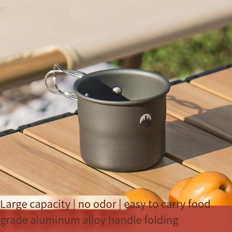 

Outdoor Camping Aluminium Alloy Water Cup, Portable Collapsible Handle, Camping Picnic Travel Coffee Cup Can Hold Boiling Water