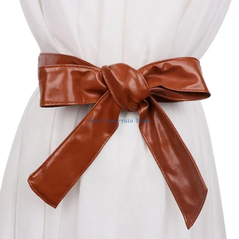 X7XB Ladies Softness Belt Coat Ladies Decorative Wide Belt PU Leather Coat Belt Accessories Coat Belt Replacement Belts