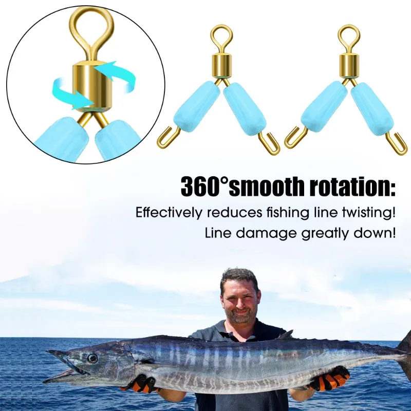 Double Hooks Contactor Device Subline Anti-winding Bifurcation Separator Splitter Space Bean Fishing Line Swivel Tying Tool