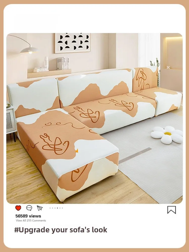 

Universal Four Seasons Non-Slip Sofa Cover without Armrest Full Wrap Versatile Elastic Protector for Fengfei Couch Modern Lux...