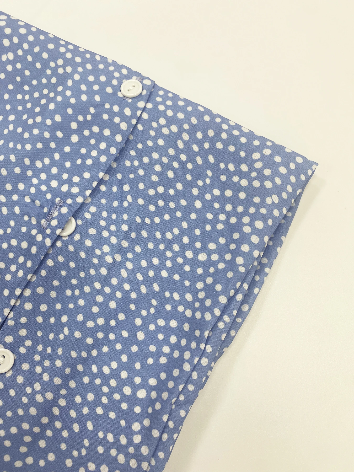 Women\'s fashion 2024 summer polka dot short-sleeved dress V-collar button dress women\'s wear
